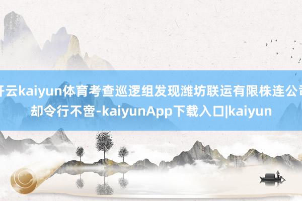 开云kaiyun体育考查巡逻组发现潍坊联运有限株连公司却令行不啻-kaiyunApp下载入口|kaiyun
