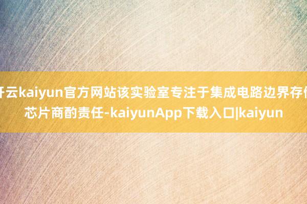 开云kaiyun官方网站该实验室专注于集成电路边界存储芯片商酌责任-kaiyunApp下载入口|kaiyun