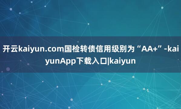 开云kaiyun.com国检转债信用级别为“AA+”-kaiyunApp下载入口|kaiyun
