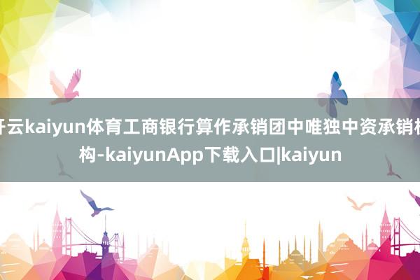 开云kaiyun体育工商银行算作承销团中唯独中资承销机构-kaiyunApp下载入口|kaiyun